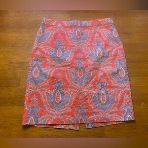 J. Crew Paisley Pencil Skirt